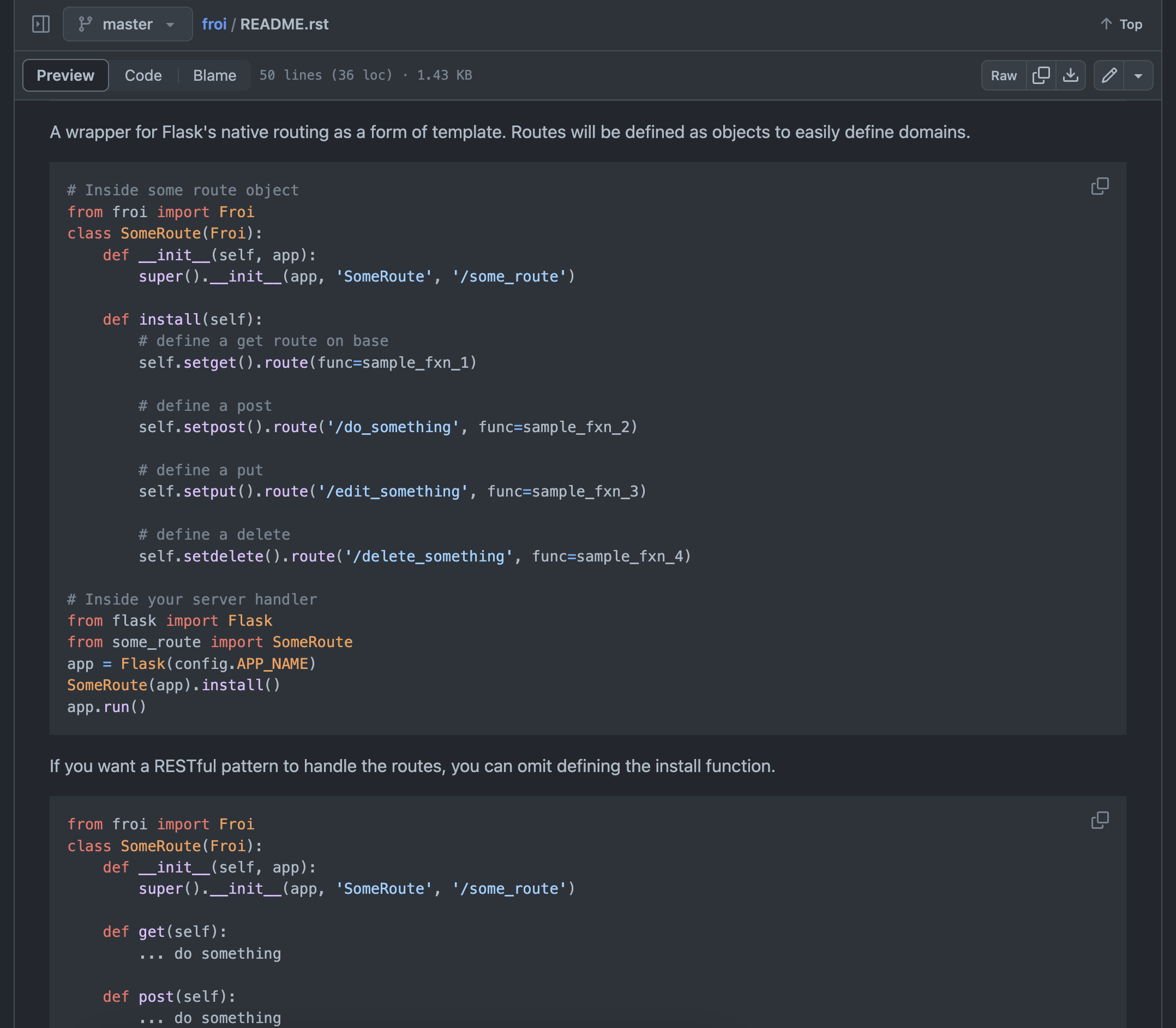 FROI (Flask Router Object Interface)